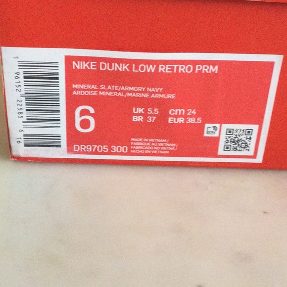 NWB Nike Dunk Low Retro PRM Mineral Slate Navy (Mens Size 6) - Picture 7 of 8